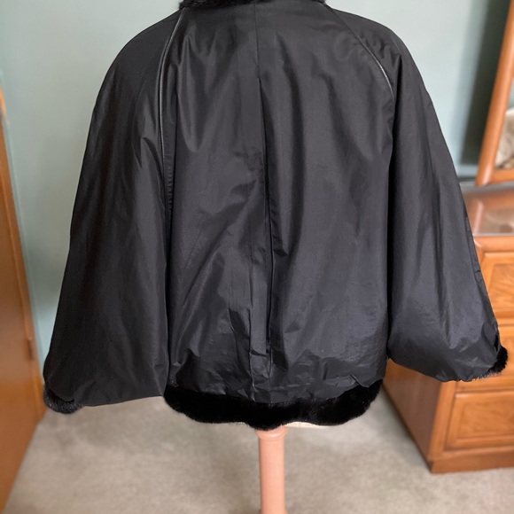 Reversible Genuine Black Mink Bomber Jacket - Picture 8 of 13